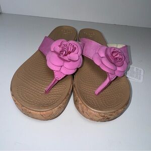 Crocs A-leigh Pink Floral Wedge Sandals size 10